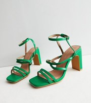 New Look Green Strappy Block Heel Sandals
